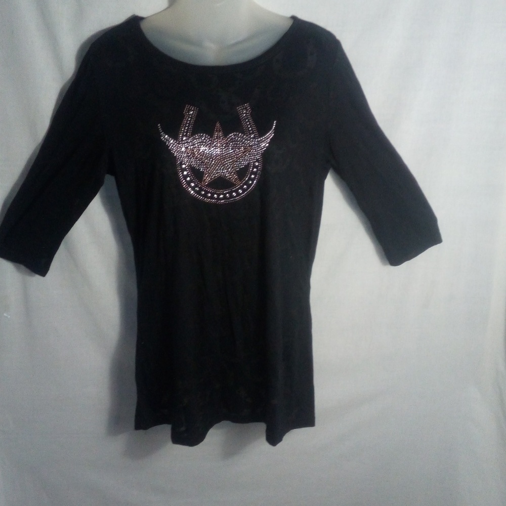 COWGIRL US BLACK BLING TUNIC SIZE 2XL
